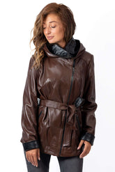 Women's leather jacket Vanina Brown